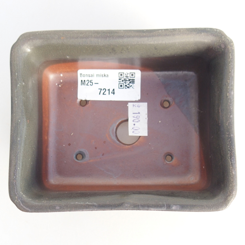 Keramická miska na bonsaje 12 x 9,5 x 5 cm, sivá