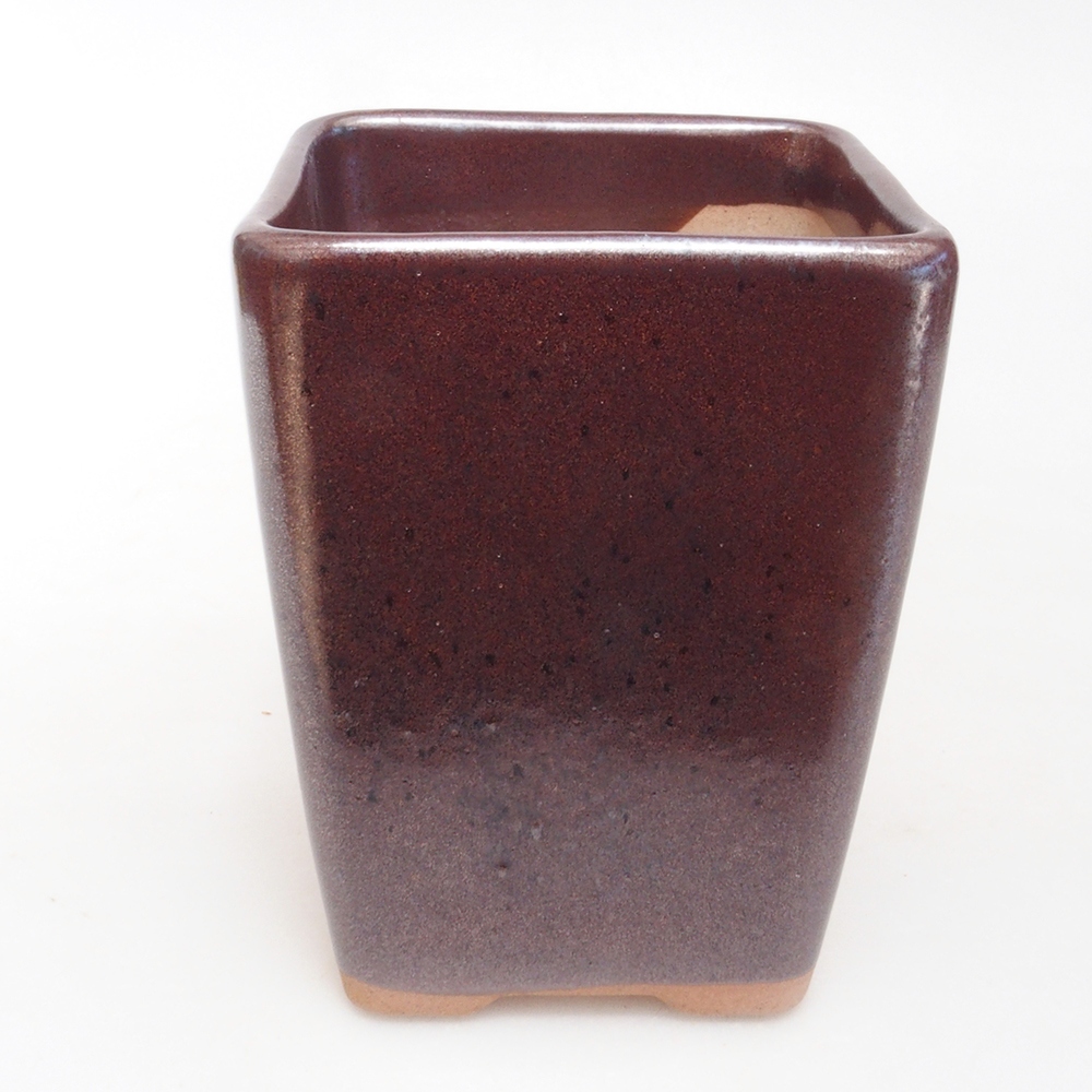 Keramická bonsai miska 8,5 x 8,5 x 11 cm, farba hnedá