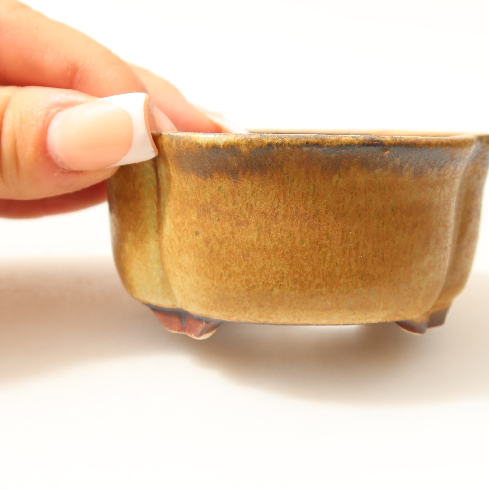 Keramická miska na bonsai 8 x 7,5 x 3,5 cm, farba zelená