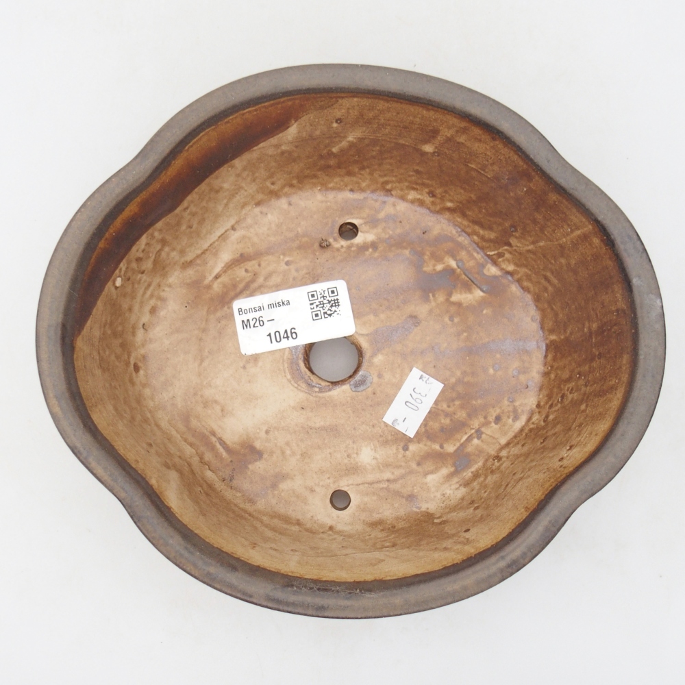 Keramická miska na bonsaje 18,5 x 17 x 6 cm, hnedá
