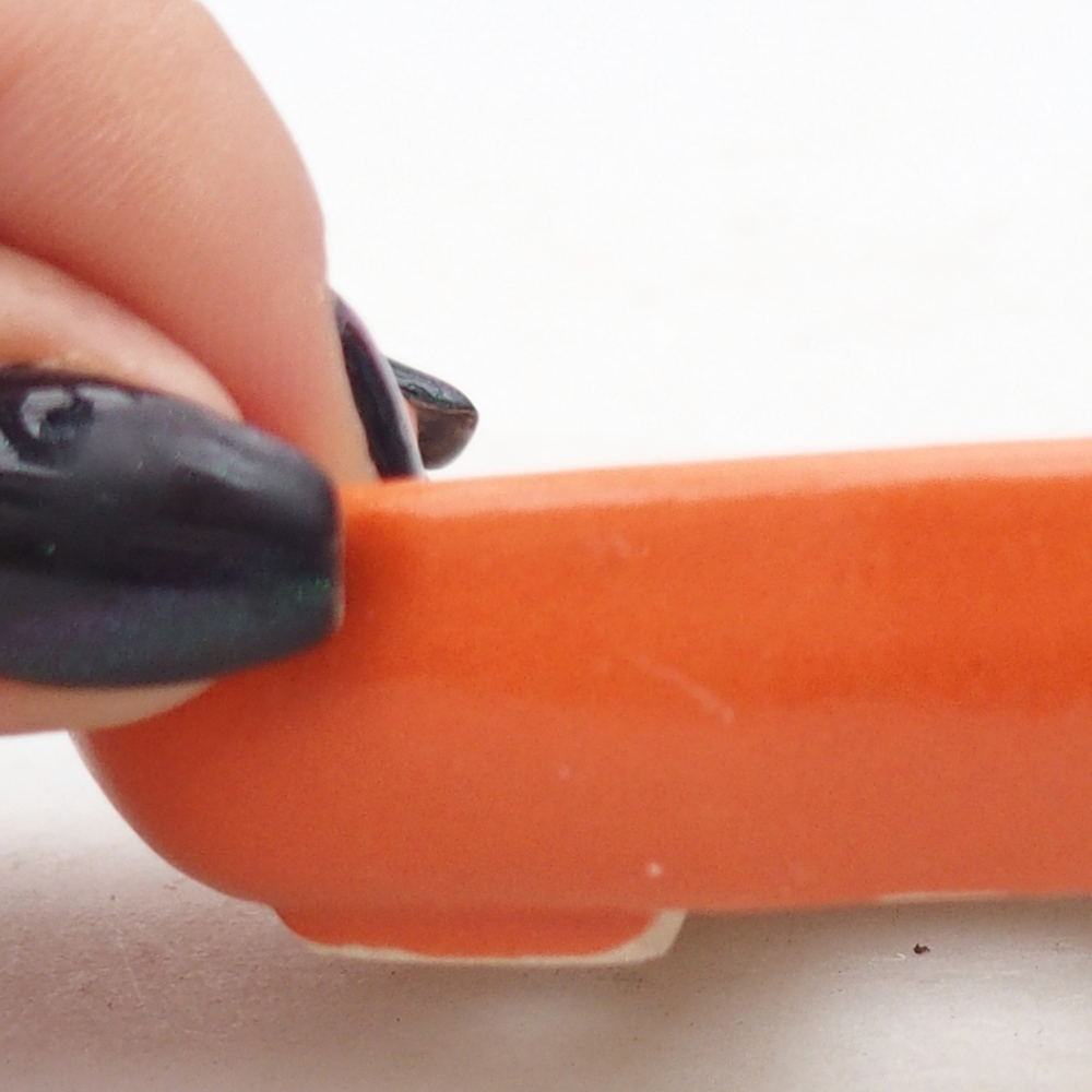 Mini bonsajová miska 7,5 x 6 x 2 cm, oranžová