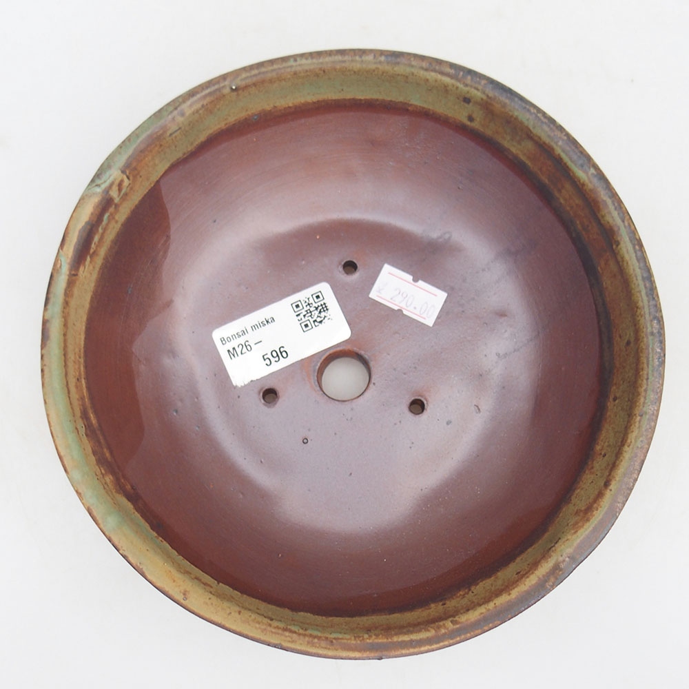 Keramická miska na bonsaje 17,5 x 17,5 x 4,5 cm, zelená
