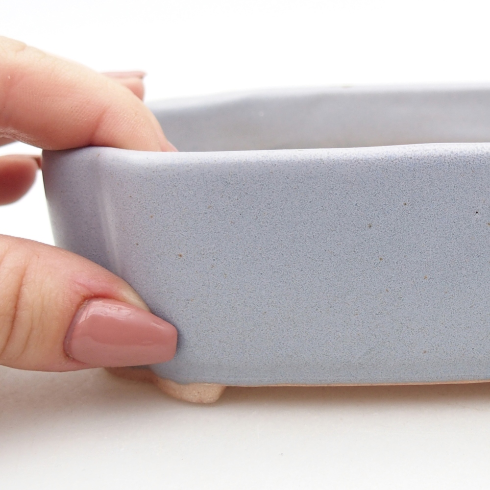 Keramická miska na bonsaje 15,5 x 11,5 x 4 cm, farba modrá