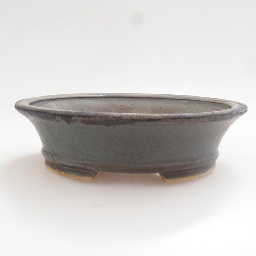 Keramická bonsai miska 13,,5 x 12 x 3,5 cm, farba modra