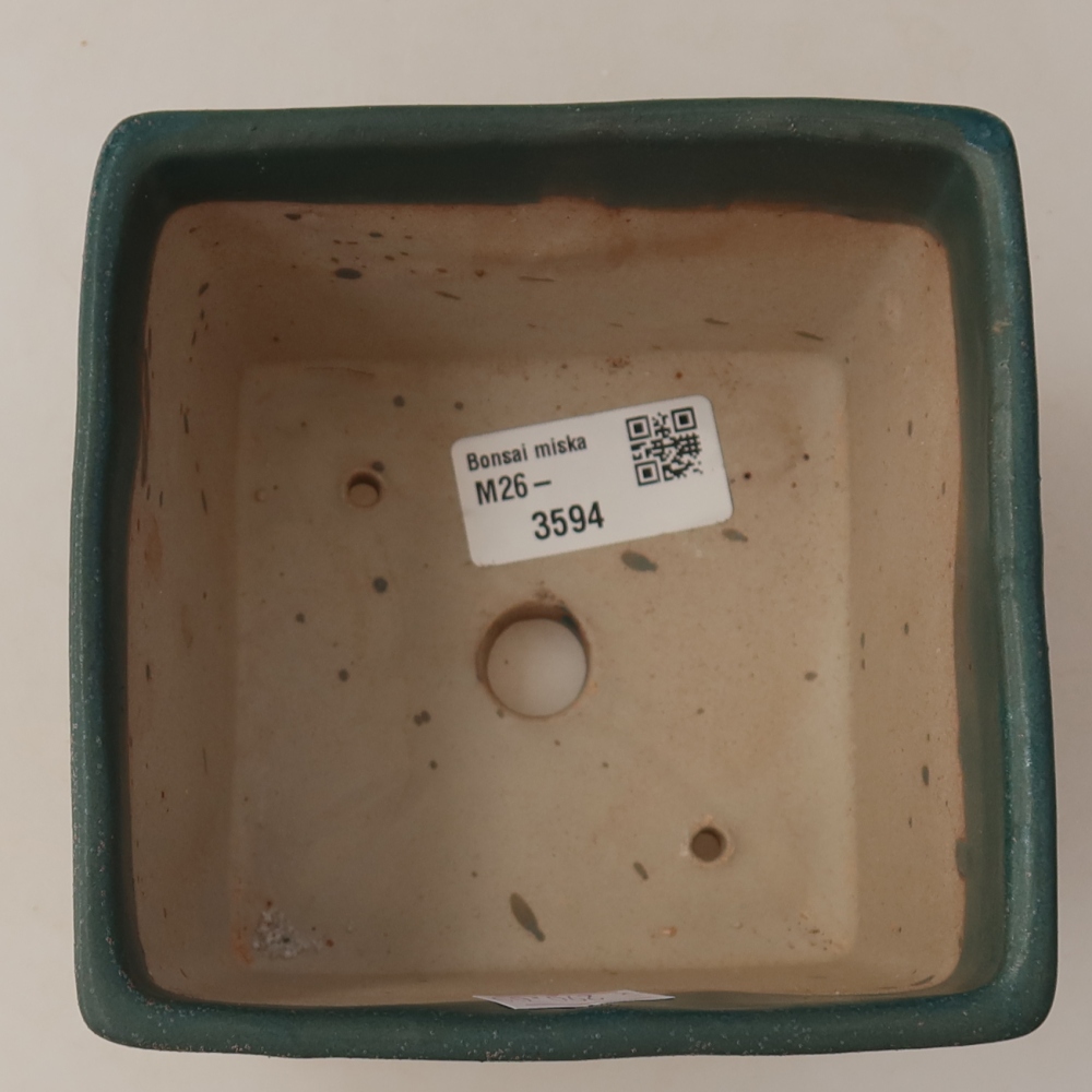 Keramická miska na bonsaje 11,5 x 11,5 x 9 cm, farba modrá
