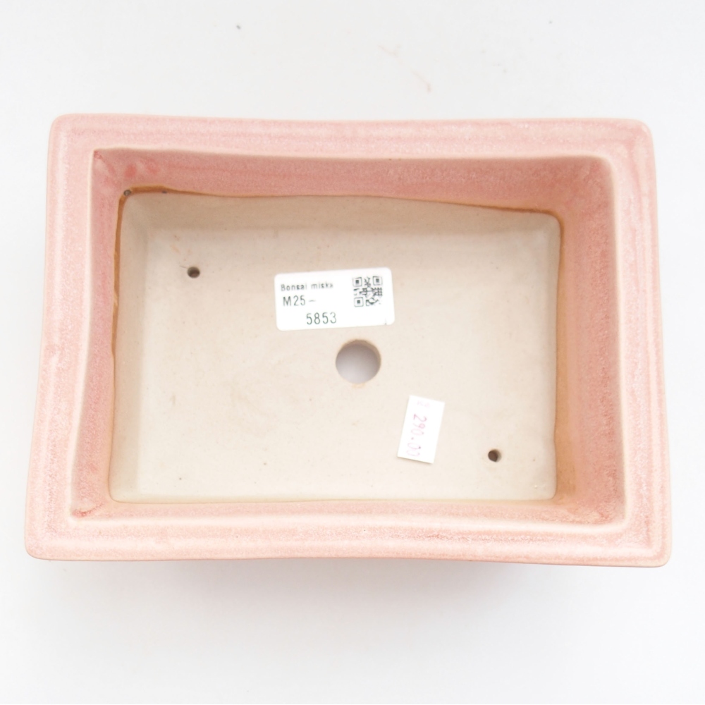 Keramická bonsai miska 18,5 x 13 x 6,5 cm, farba ružová
