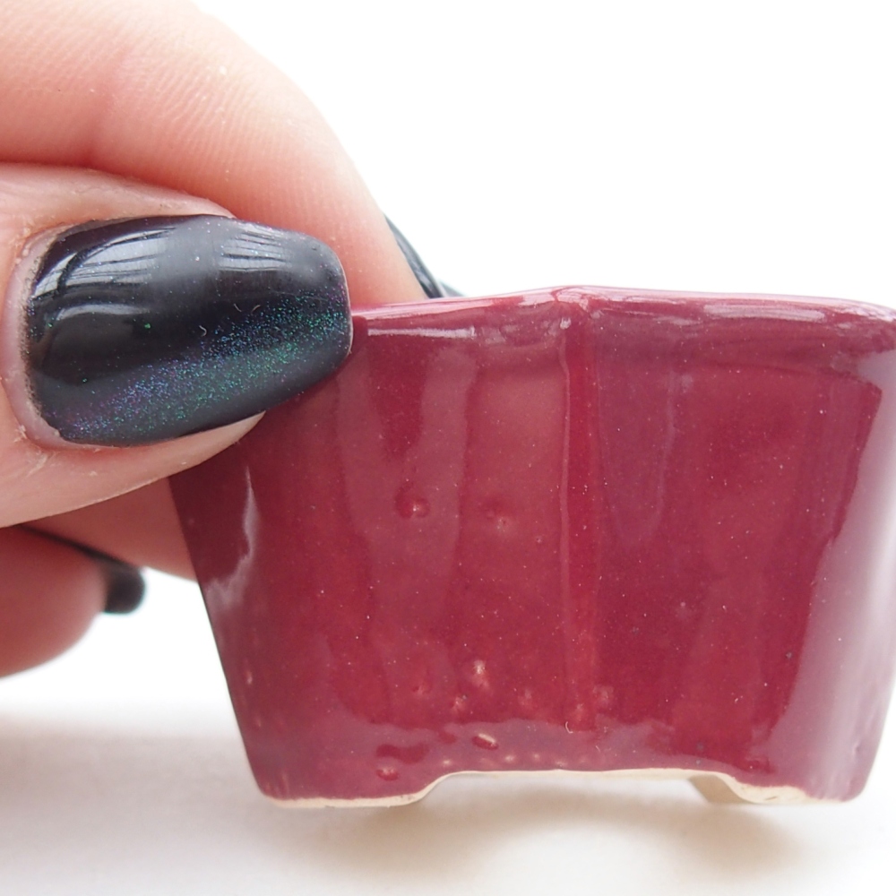 Mini bonsajová miska 4,5 x 3 x 2,5 cm, farba bordová