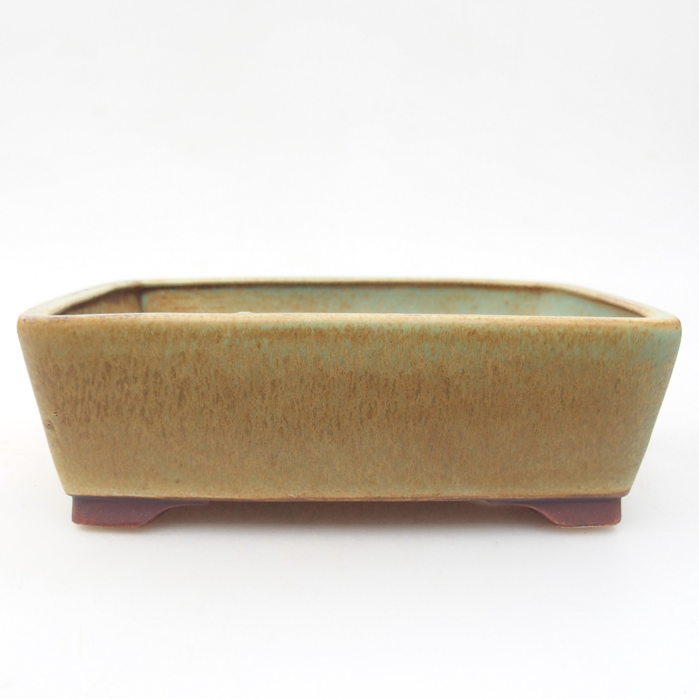 Keramická miska na bonsaje 15 x 12 x 5 cm, zelená