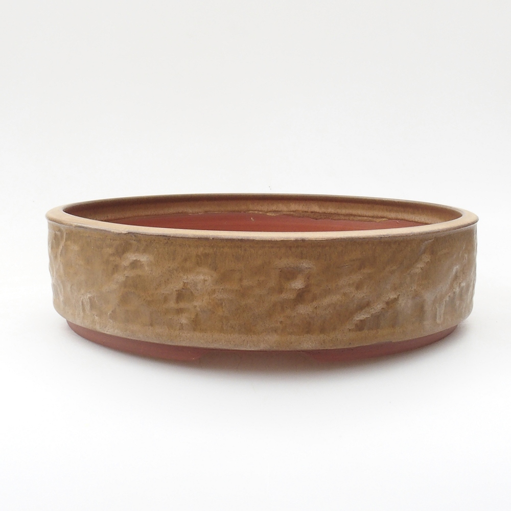 Keramická bonsai miska 24,5 x 24,5 x 6,5 cm, farba béžová