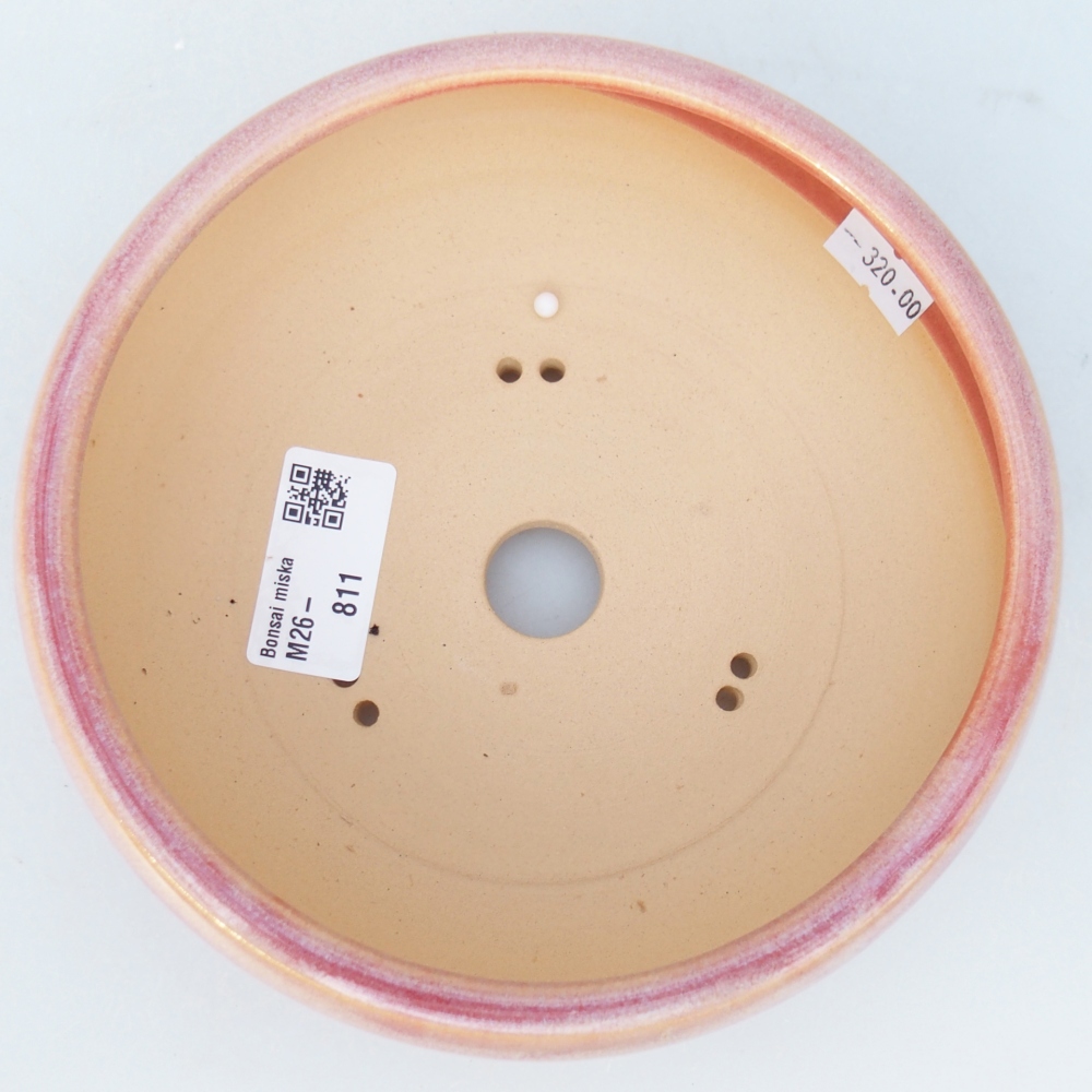 Keramická miska na bonsaje 15,5 x 15,5 x 6 cm, ružová