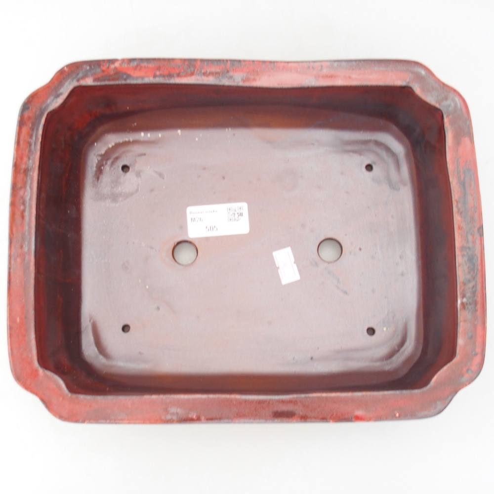 Keramická bonsajová miska 28 x 22 x 7 cm, farba červená