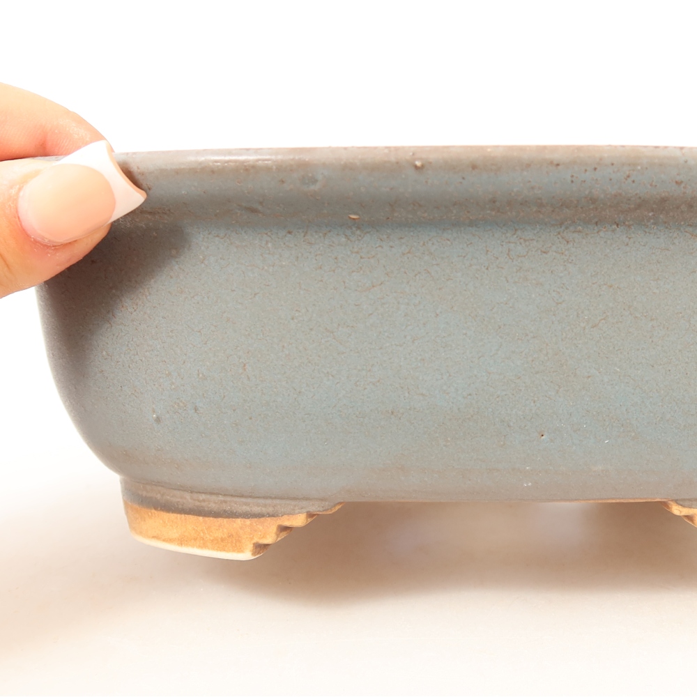 Keramická miska na bonsai 20,5 x 16,5 x 7 cm, farba modrá