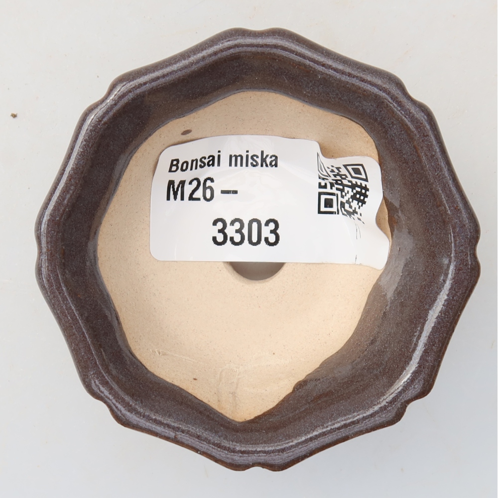 Keramická miska na bonsaje 6 x 6 x 2,5 cm, farba sivá