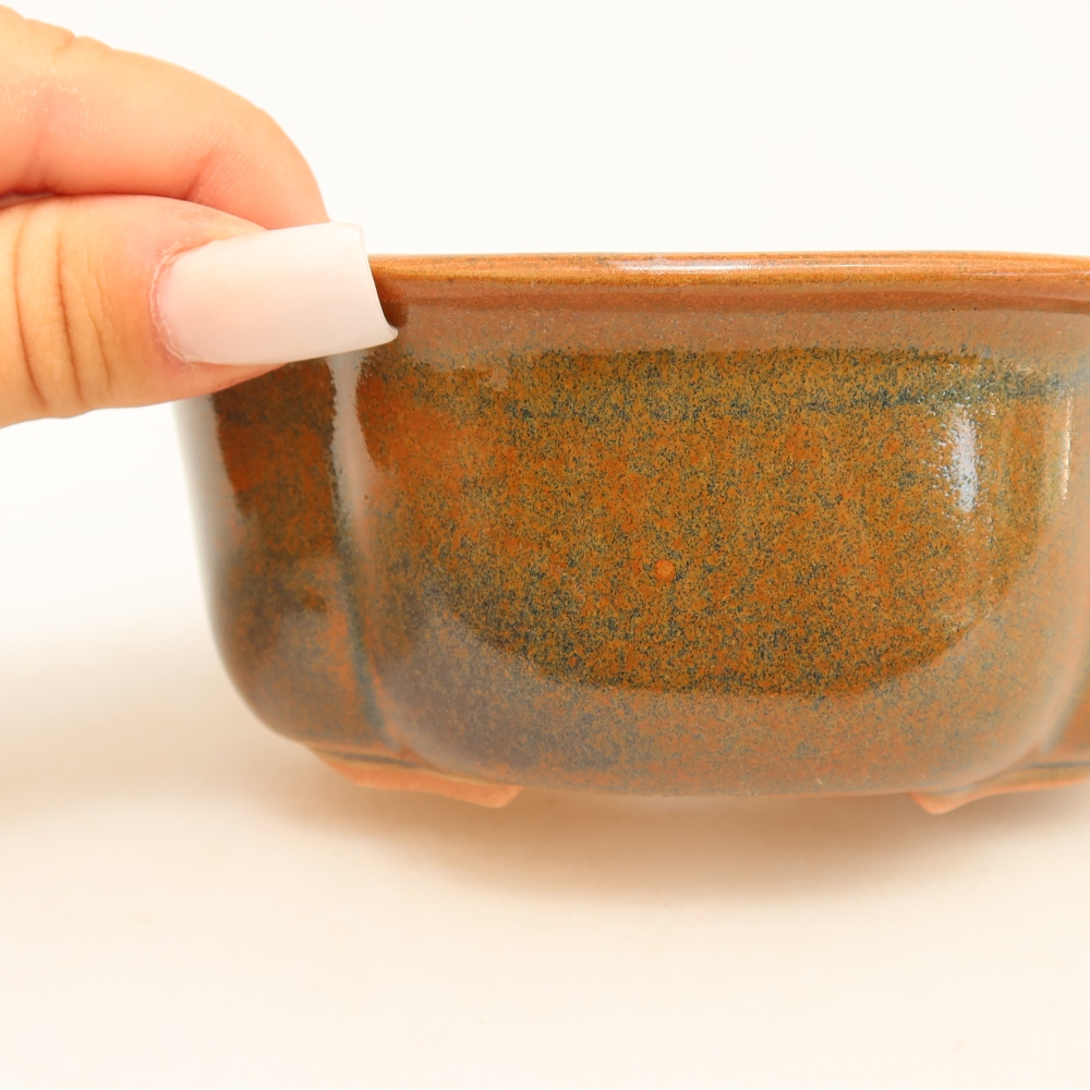 Keramická miska na bonsai 13,5 x 11 x 6 cm, farba hnedá
