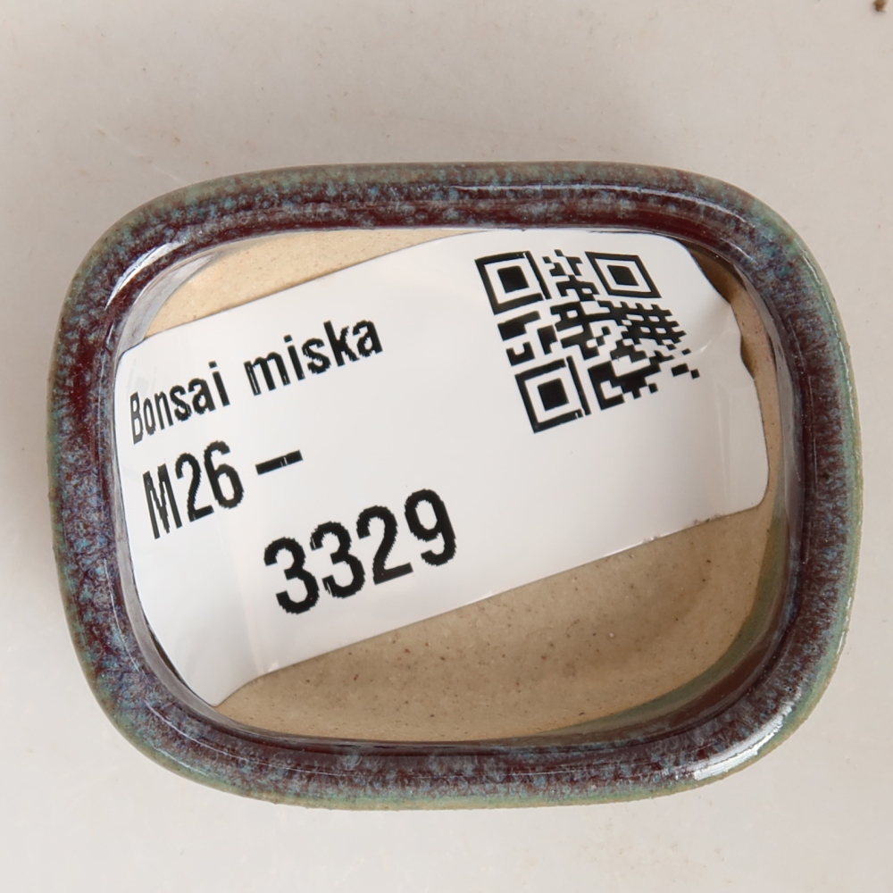 Keramická miska na bonsaje 4 x 3,5 x 2 cm, farba sivá