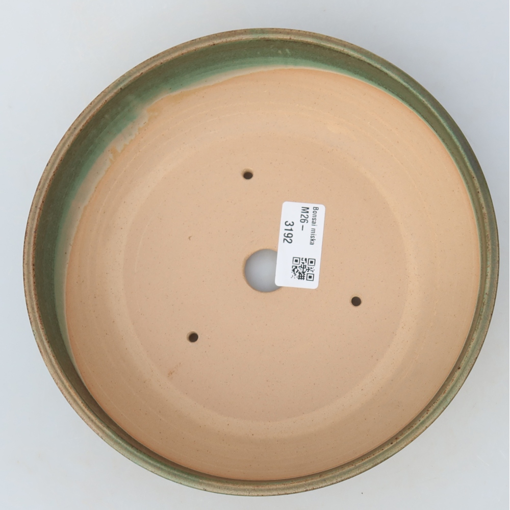 Keramická miska na bonsaje 19,5 × 19,5 × 5,5 cm, farba zelená