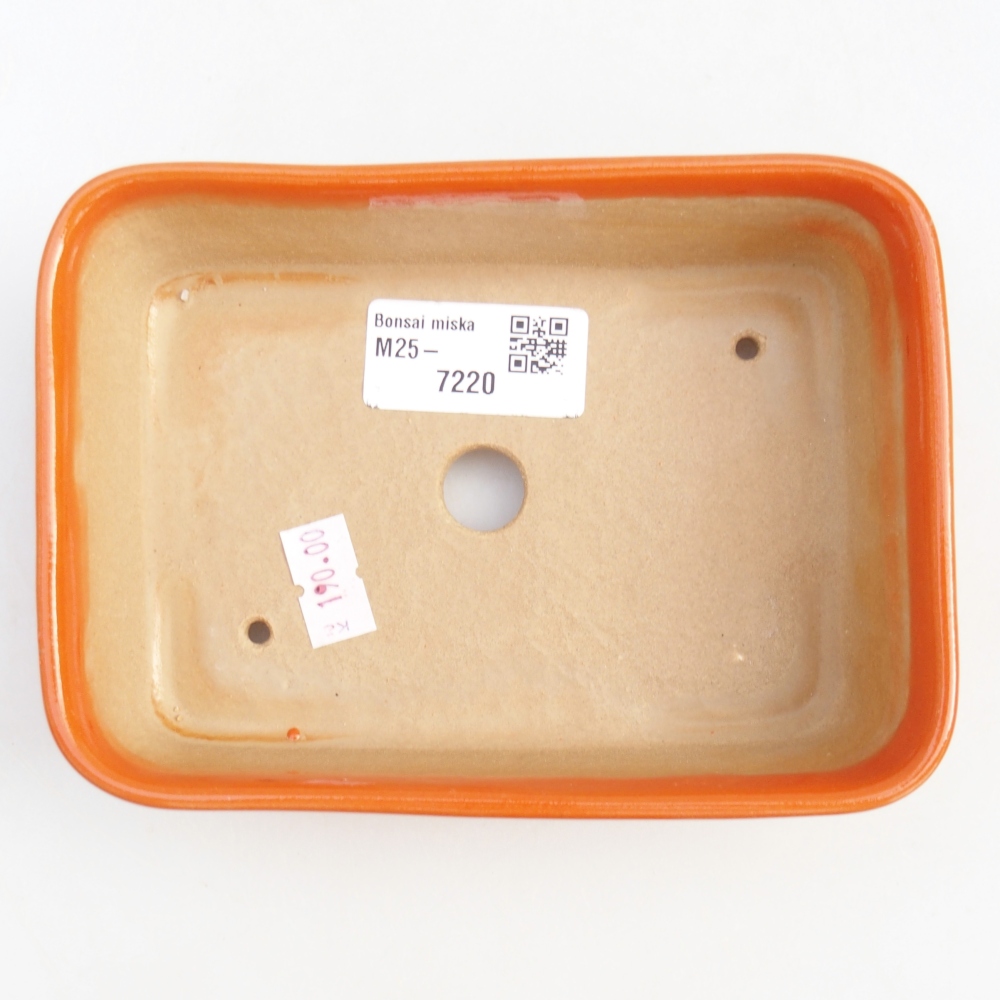 Keramická bonsajová miska 14,5 x 10,5 x 4,5 cm, oranžová