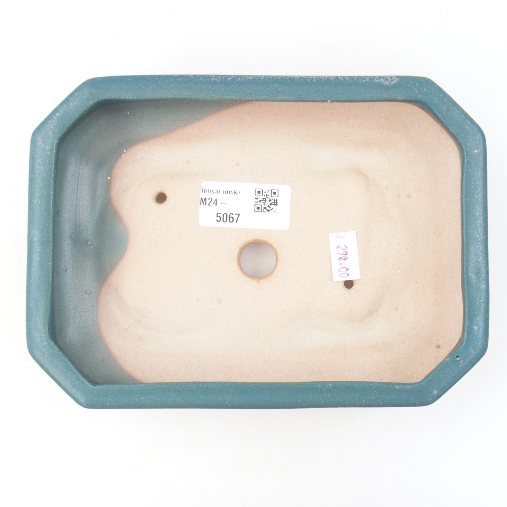 Keramická bonsai miska 18,5 x 13,5 x 4 cm, farba modra