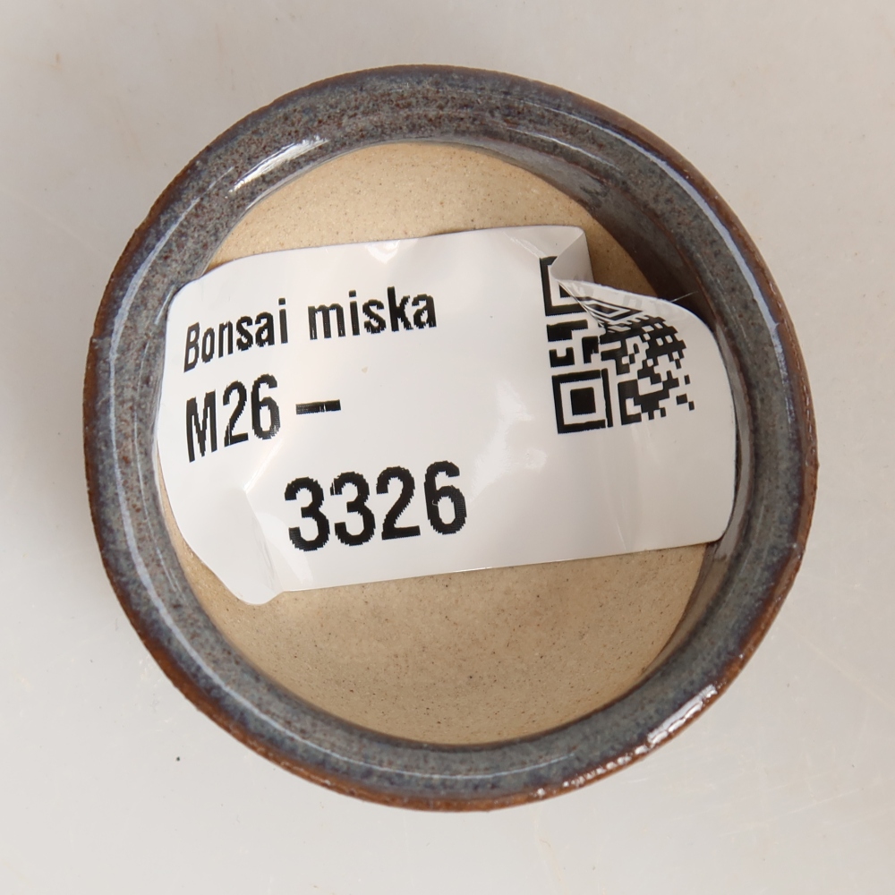 Keramická miska na bonsaje 4 x 4 x 2 cm, farba sivá