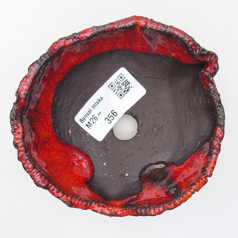 Keramická mušľa 10 x 9,5 x 5 cm , farba červená