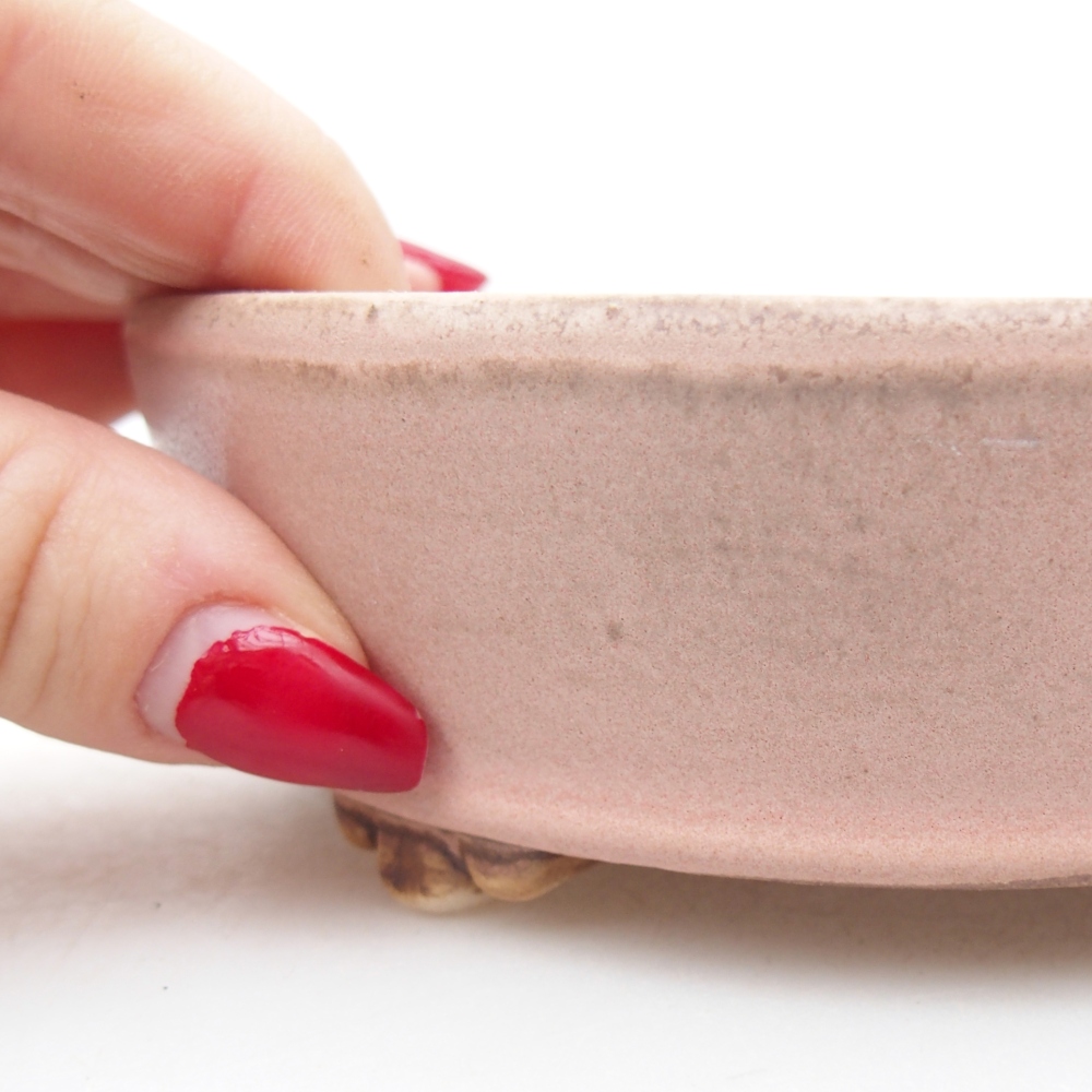 Keramická miska na bonsaje 13,5 x 13,5 x 4 cm, ružová