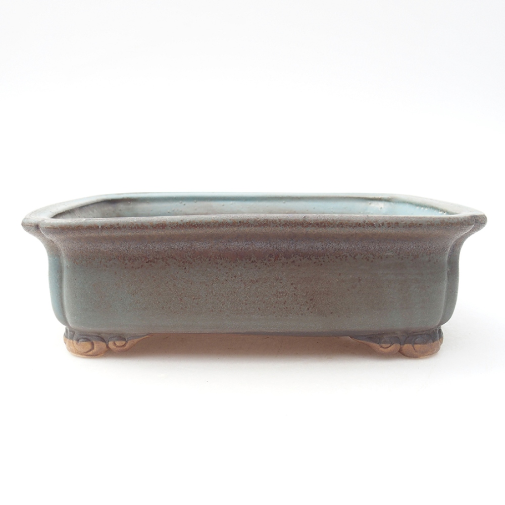 Keramická bonsai miska 19,5 x 16,5 x 6 cm, farba modra