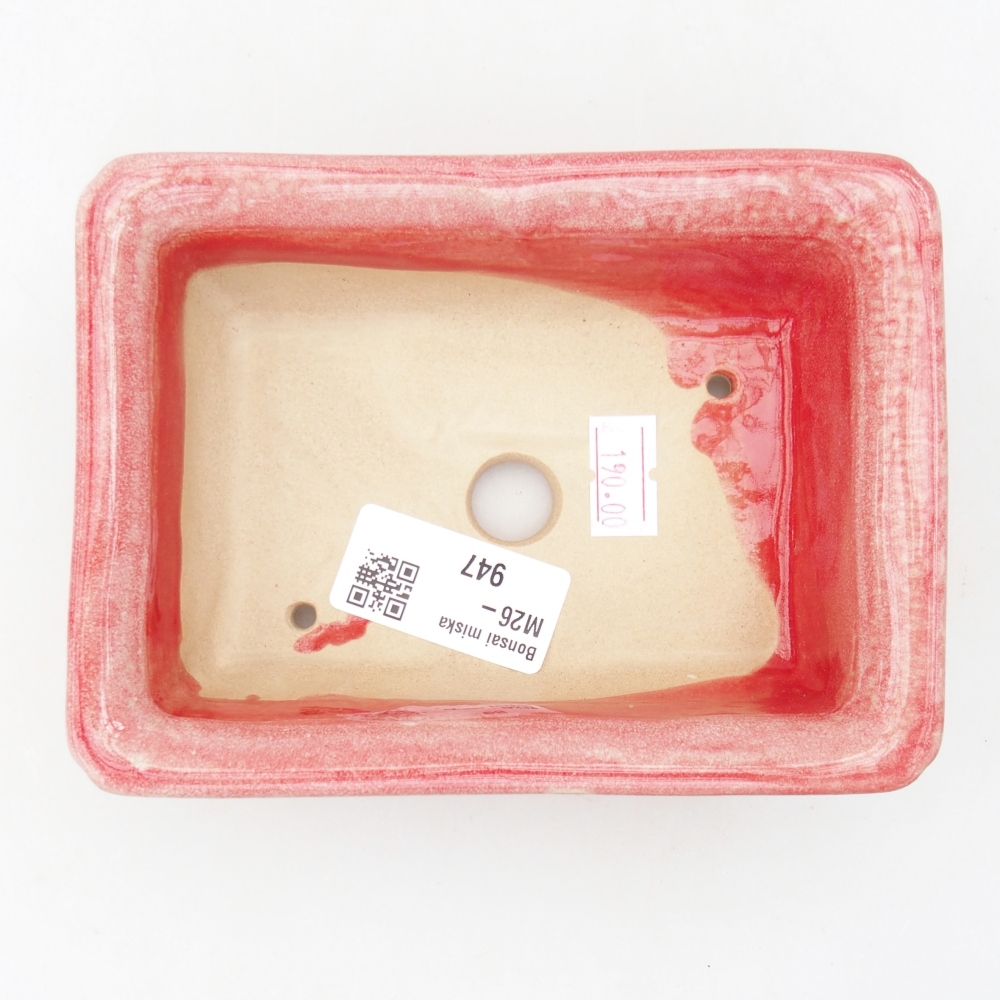 Keramická bonsajová miska 13,5 x 10 x 4 cm, farba červená