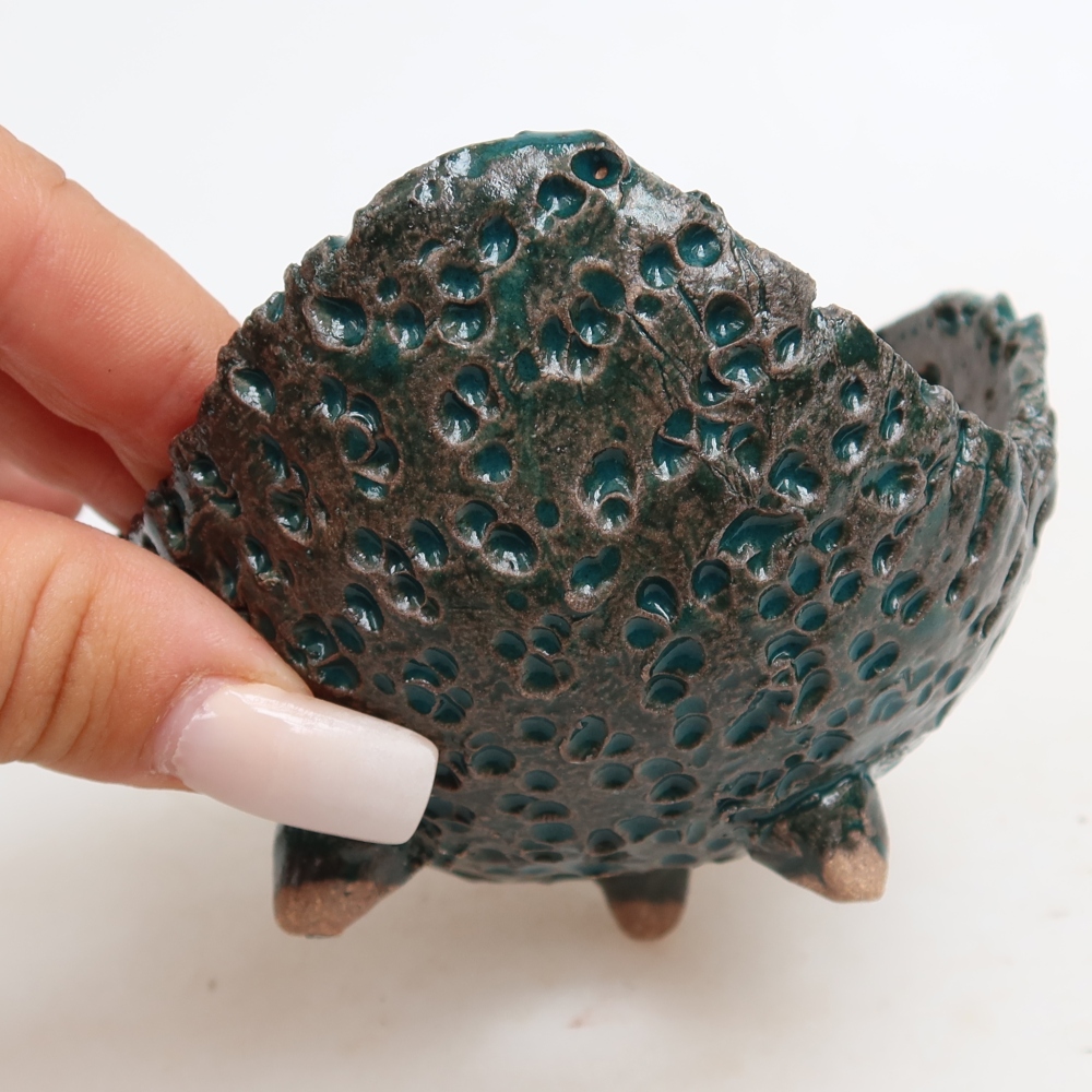 Keramická škrupina  10 x 9,5 x 6,5 cm, farba zelená