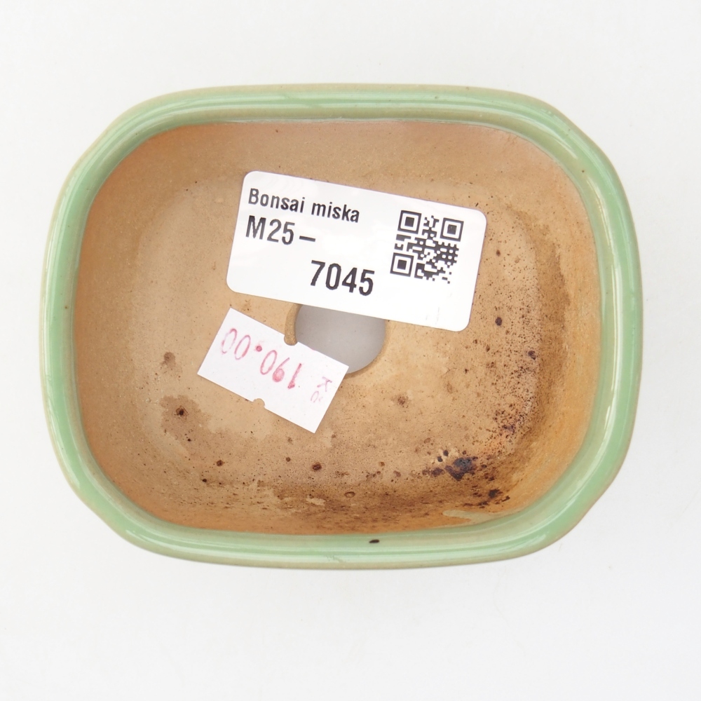 Keramická miska na bonsaje 8,5 x 7 x 3,5 cm, zelená
