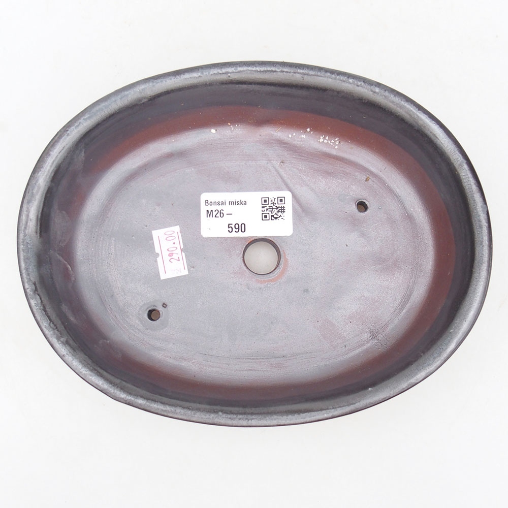 Keramická bonsajová miska 19 x 14 x 5 cm, farba červená