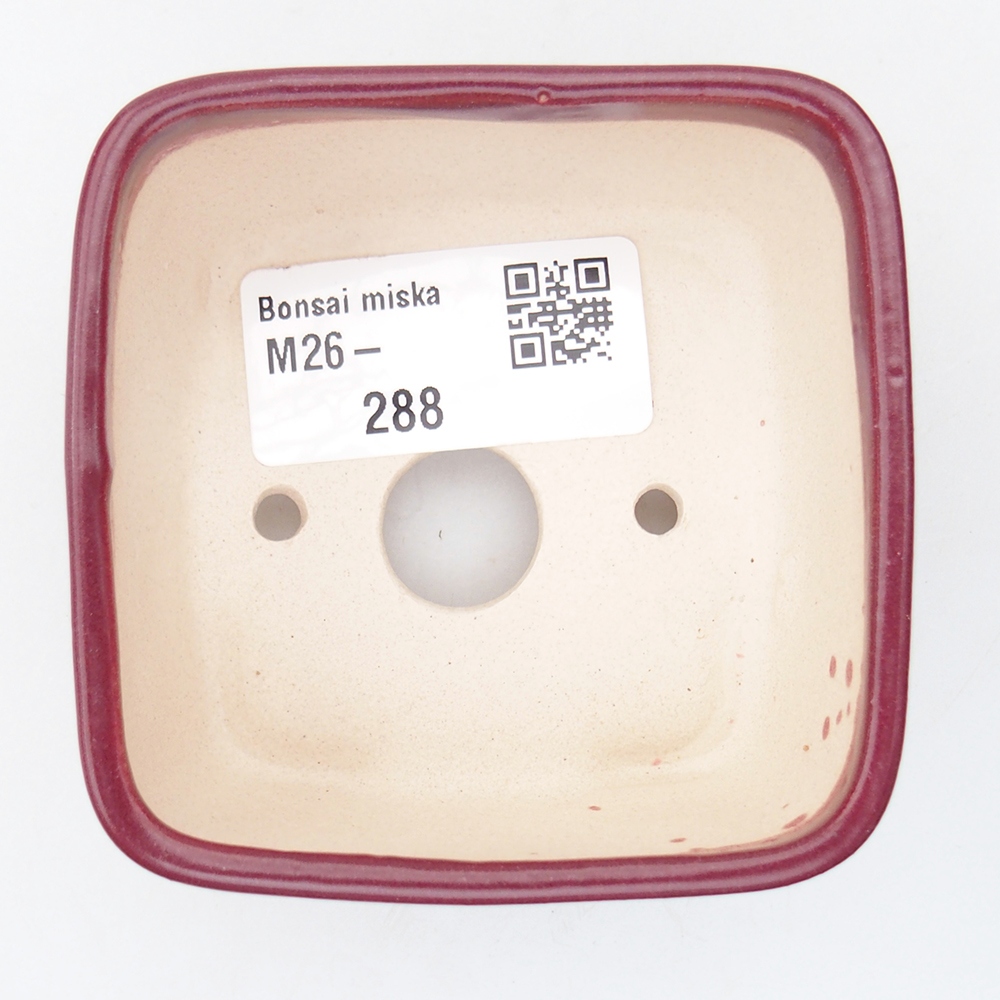 Mini bonsajová miska 7 x 7 x 4 cm, bordová