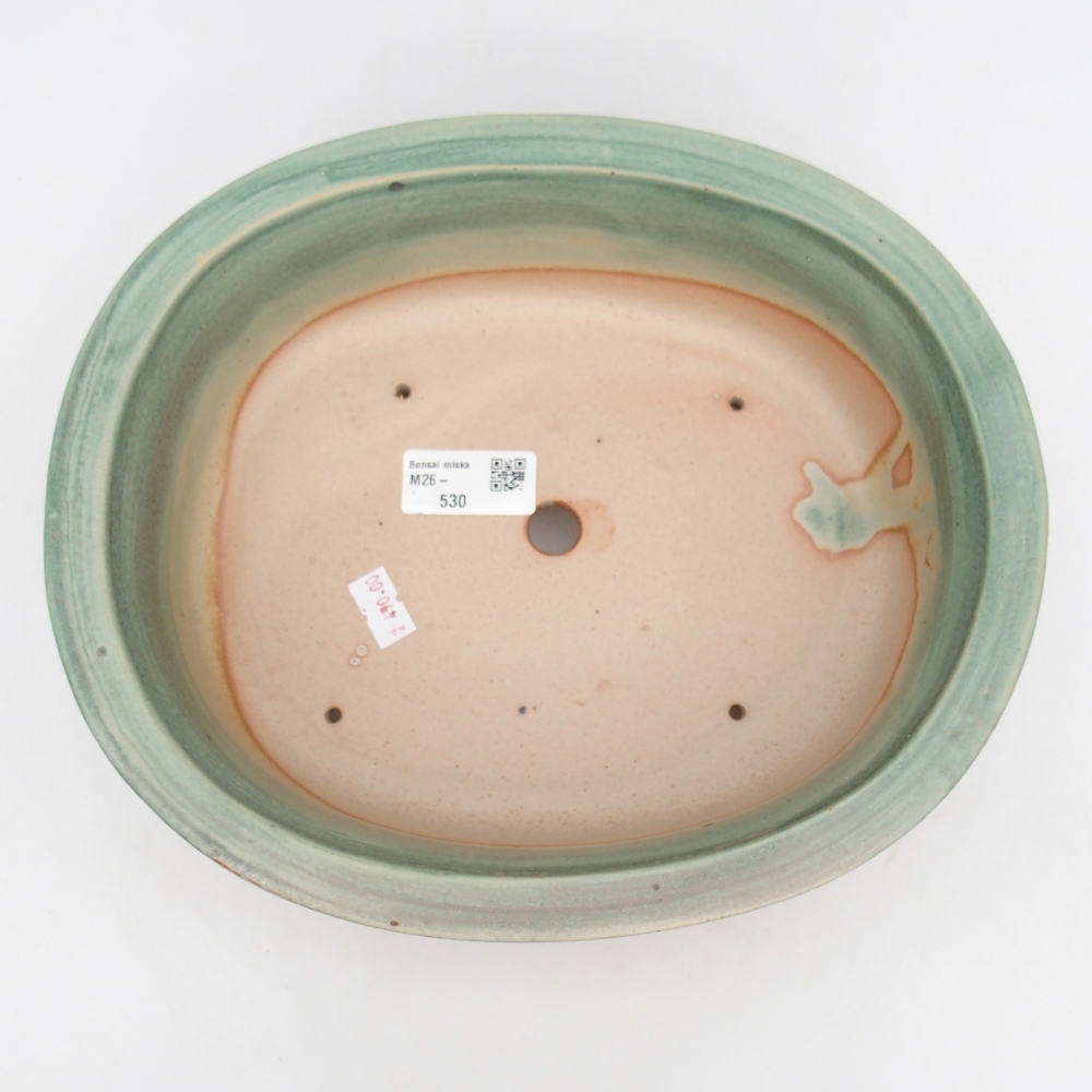 Keramická bonsajová miska 26 x 22 x 8 cm, zelená