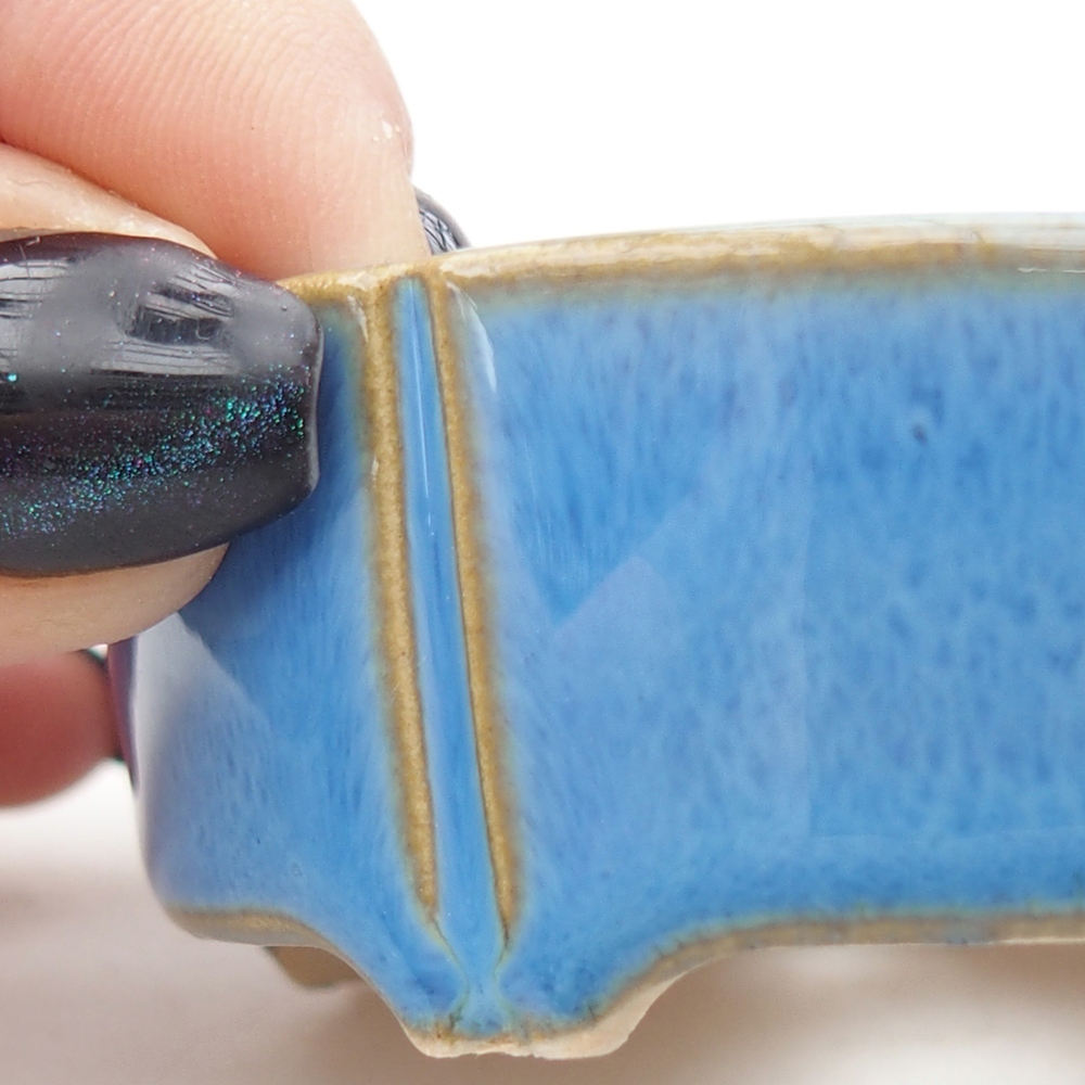 Mini bonsajová miska 6,5 x 6,5 x 2,5 cm, farba modrá