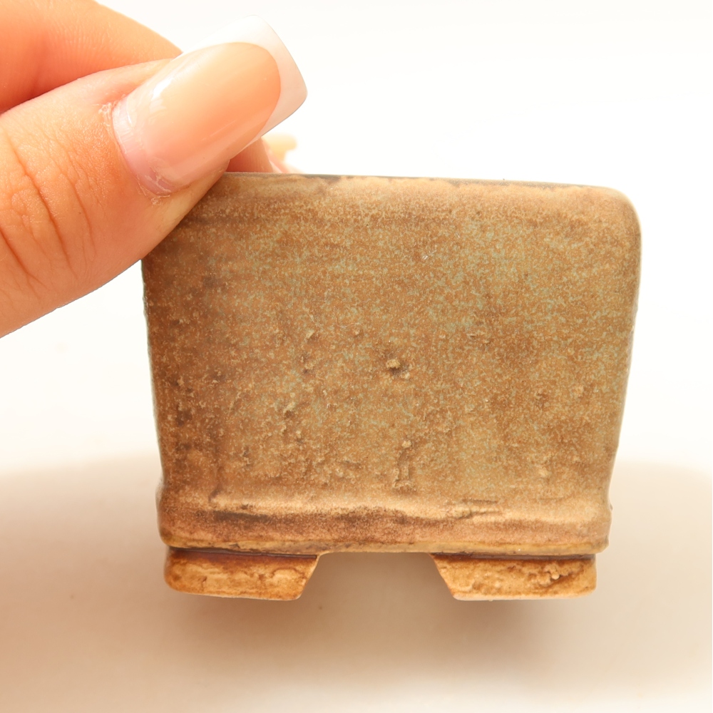 Keramická miska na bonsaje 6 x 6 x 4,5 cm, zelená