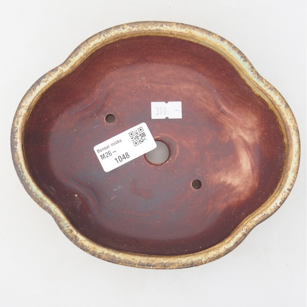 Keramická bonsajová miska 17 x 15,5 x 5,5 cm, zelená