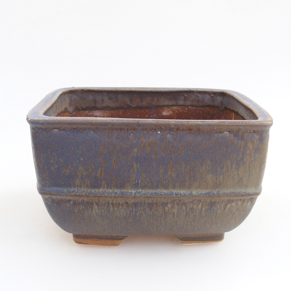 Keramická bonsai miska 16 x 16 x 9 cm, farba modra