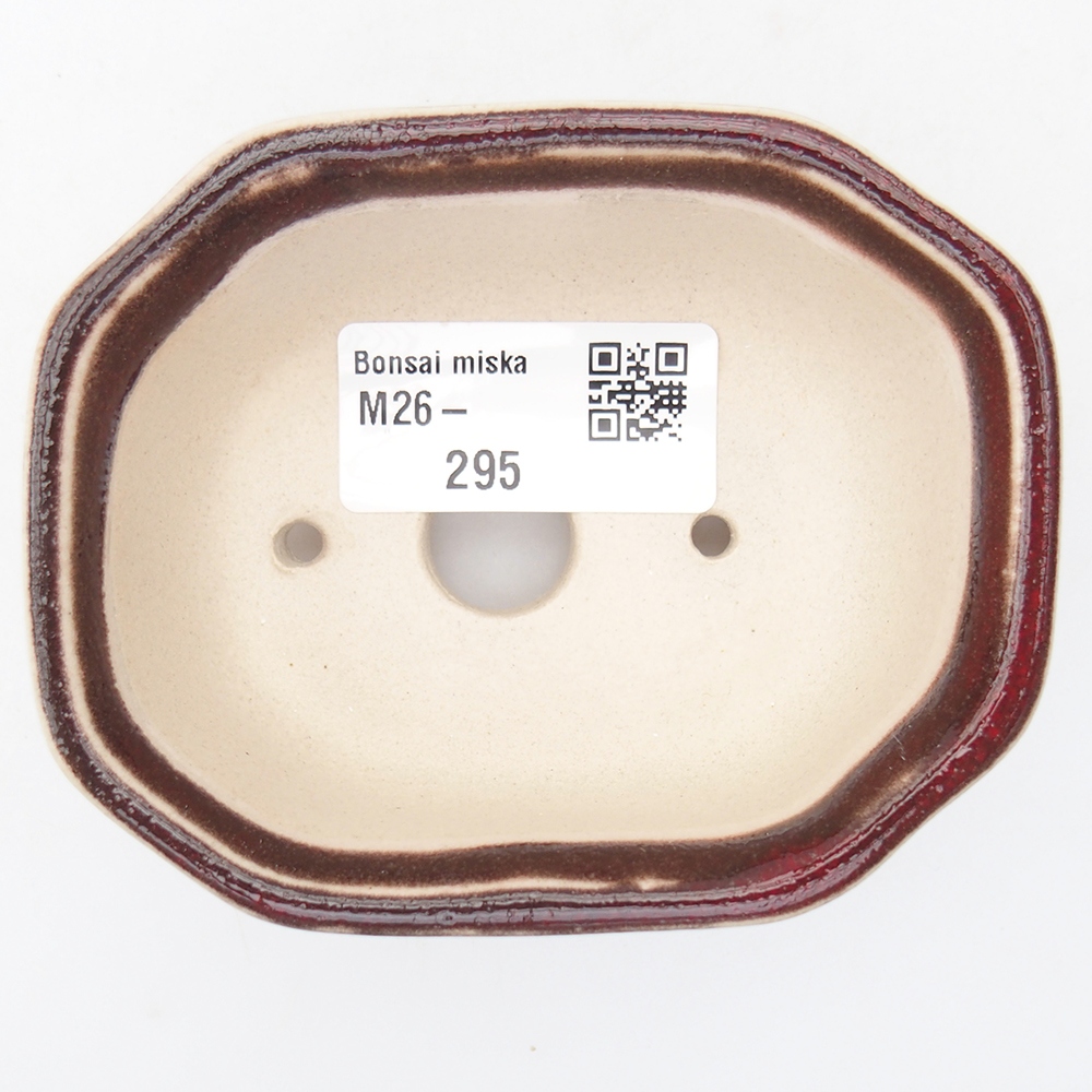 Mini bonsajová miska 9 x 7 x 3,5 cm, farba červená