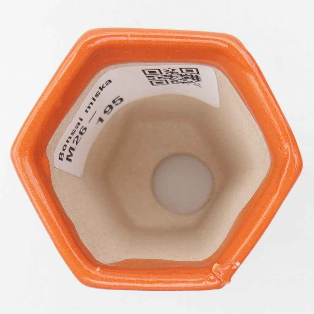 Mini bonsajová miska 5 x 4,5 x 6,5 cm, oranžová