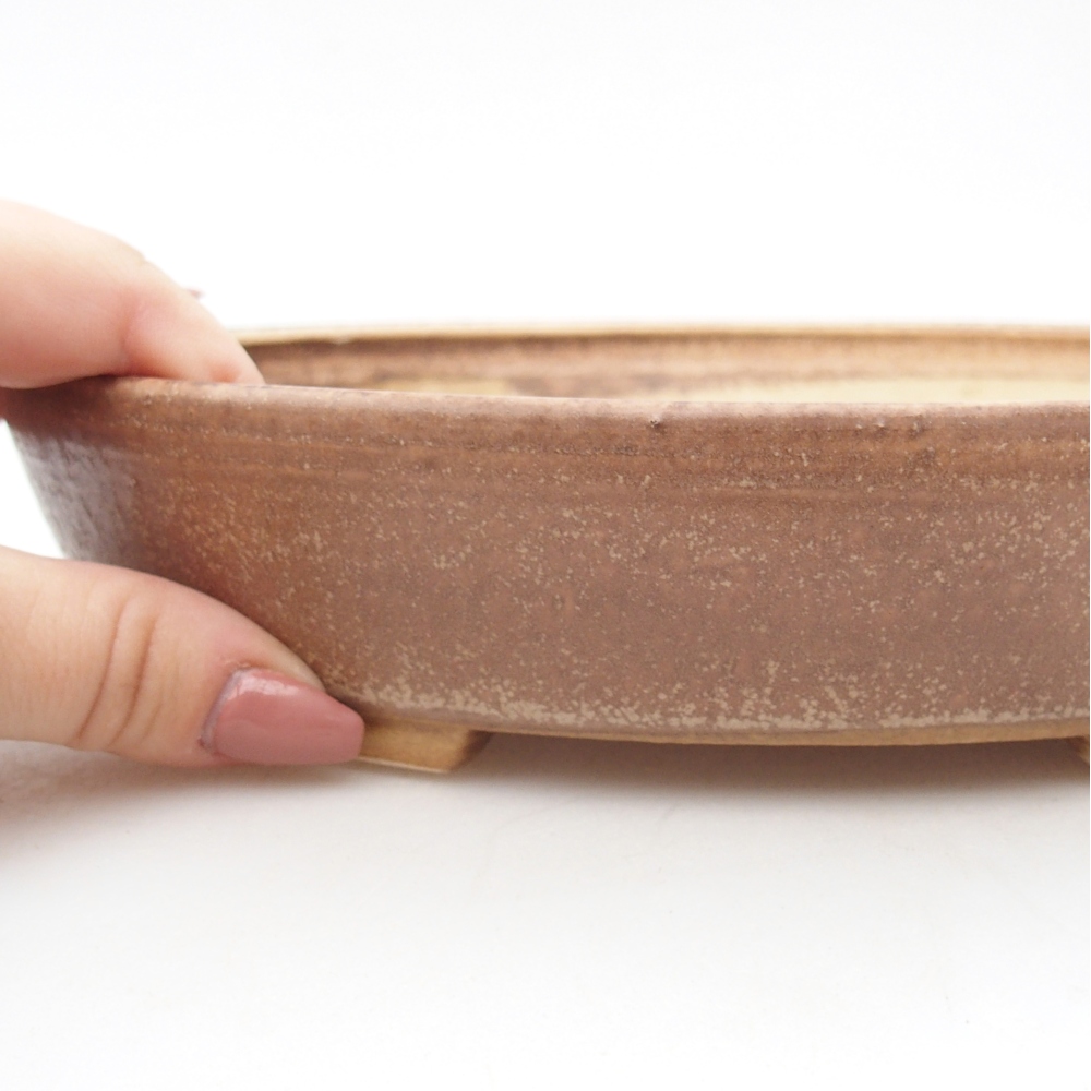 Keramická miska na bonsaje 22,5 x 20 x 4,5 cm, ružová