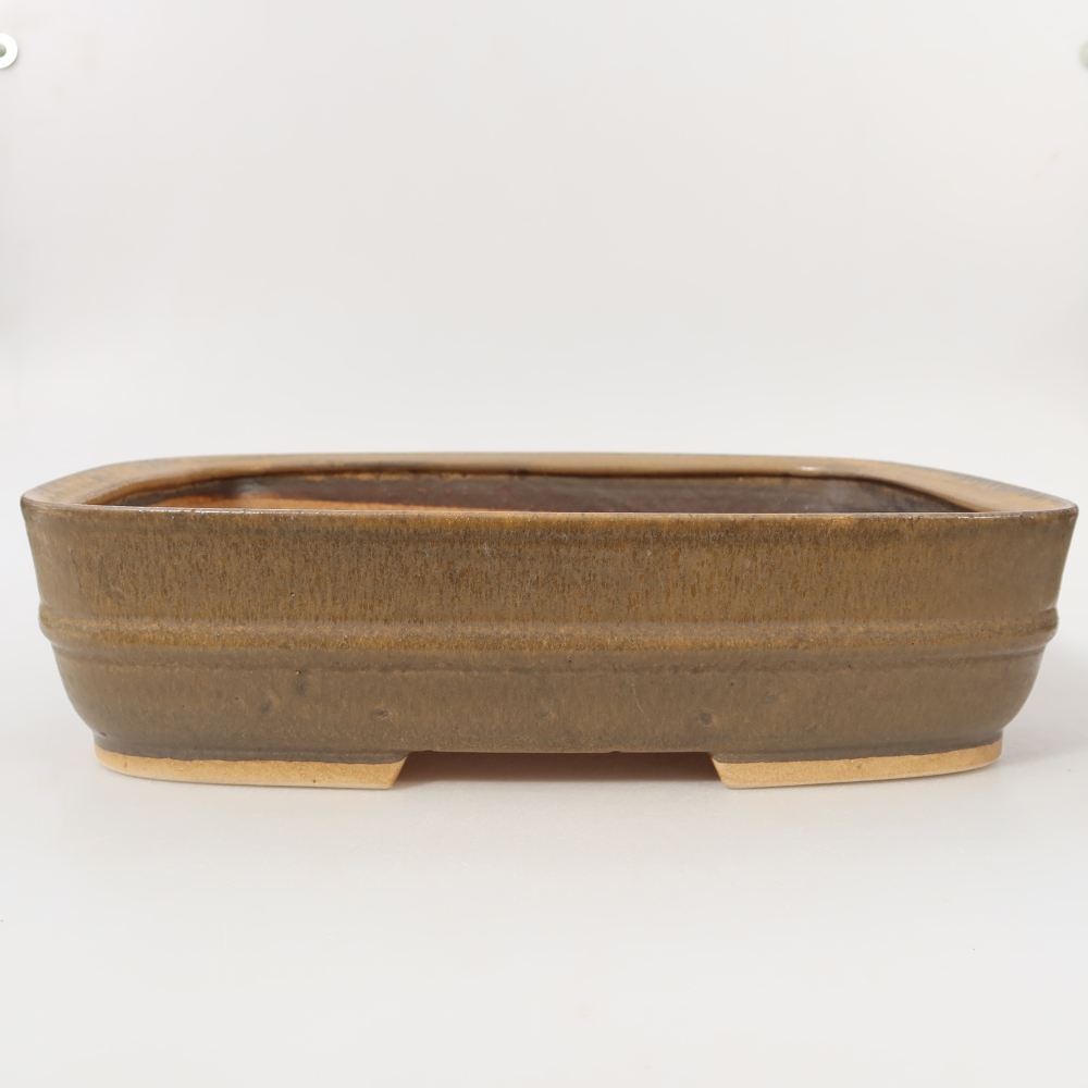 Keramická miska na bonsaje 29,5 x 25 x 7 cm, farba hnedá