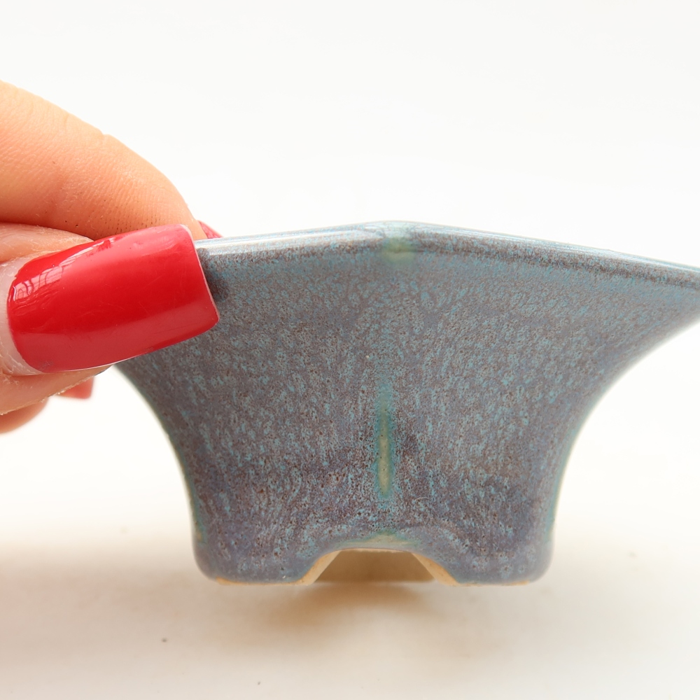 Keramická miska na bonsaje 8 x 7 x 3,5 cm, farba sivá