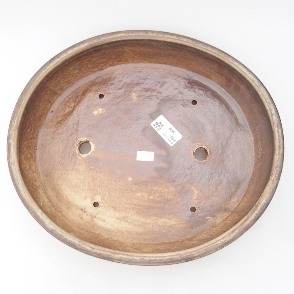 Keramická miska na bonsaje 32 x 28 x 6 cm, hnedá