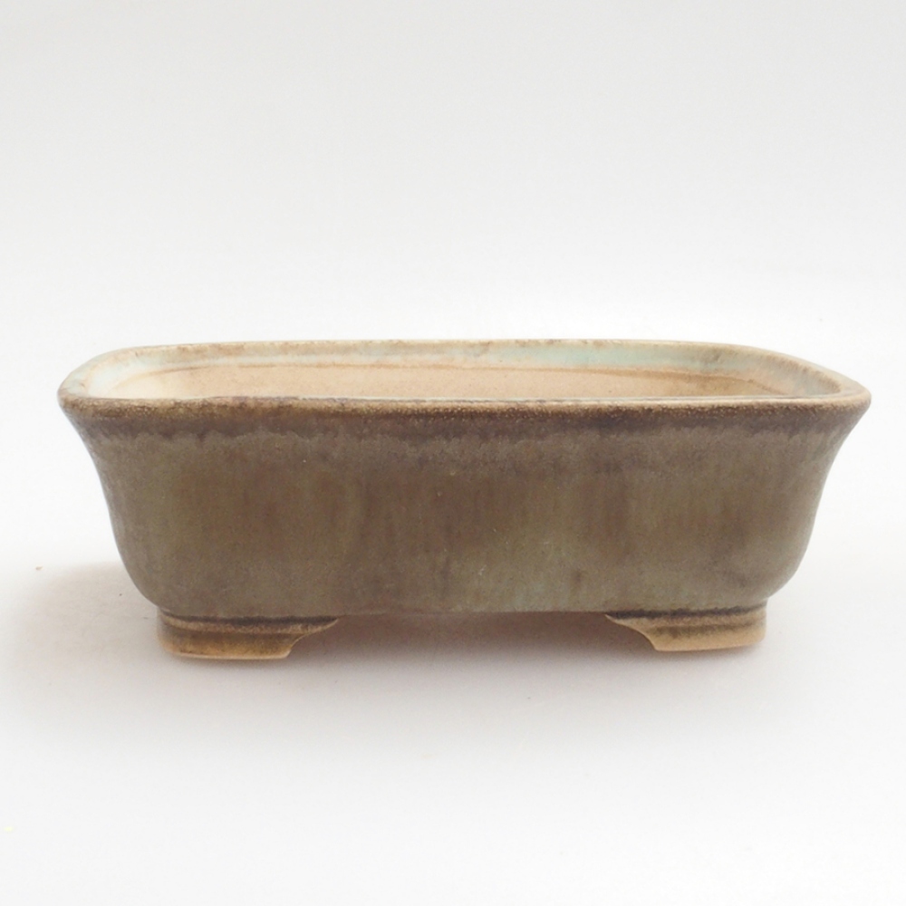 Keramická bonsai miska 14,5 x 12 x 4,5 cm, farba zelená