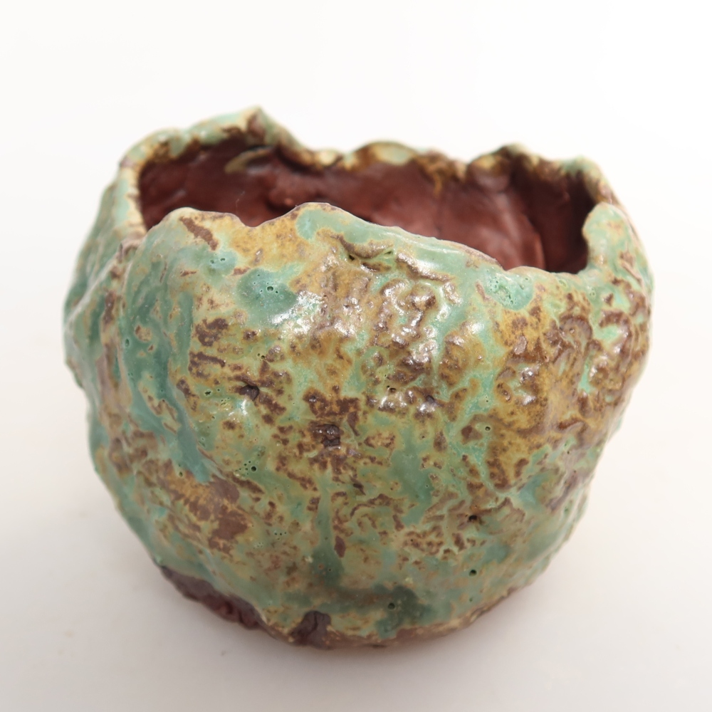 Keramická škrupina  7,5 x 7 x 6,5 cm, farba zelená