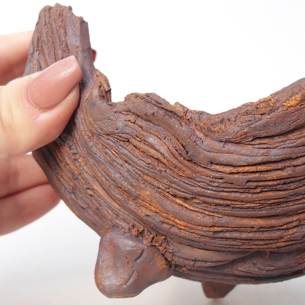 Keramická mušľa 14 x 12 x 9,5 cm , farba hnedá