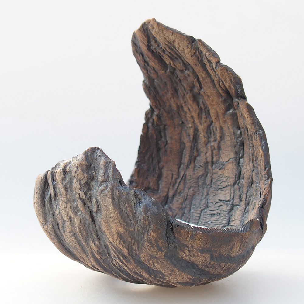 Keramická mušľa 9,5 x 9 x 12 cm , farba hnedá