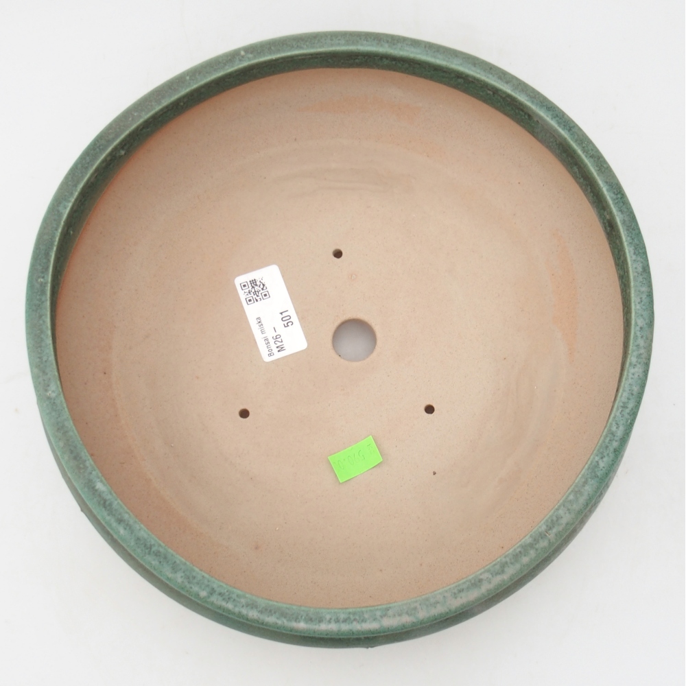 Keramická miska na bonsaje 24 x 24 x 8 cm, zelená