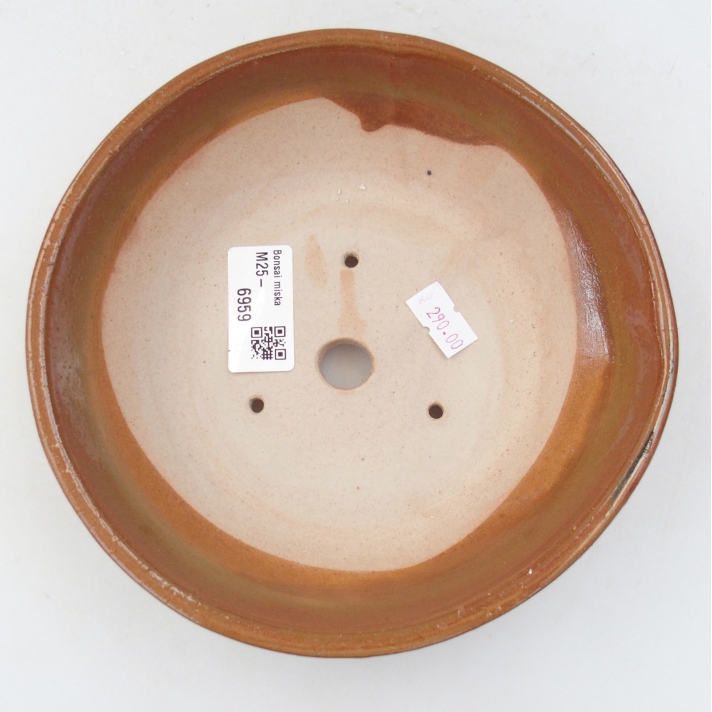 Keramická miska na bonsaje 18 x 18 x 5 cm, hnedá