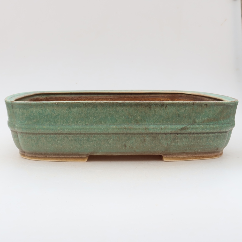 Keramická miska na bonsaje 29,5 x 24,5 x 7 cm, farba zelená