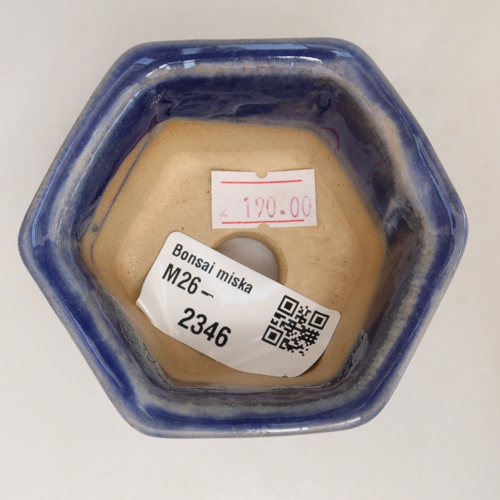 Keramická miska na bonsaje 7,5 x 7 x 4 cm, farba modrá